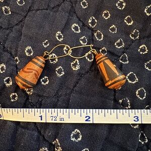 Handcrafted Brown and Black Earrings